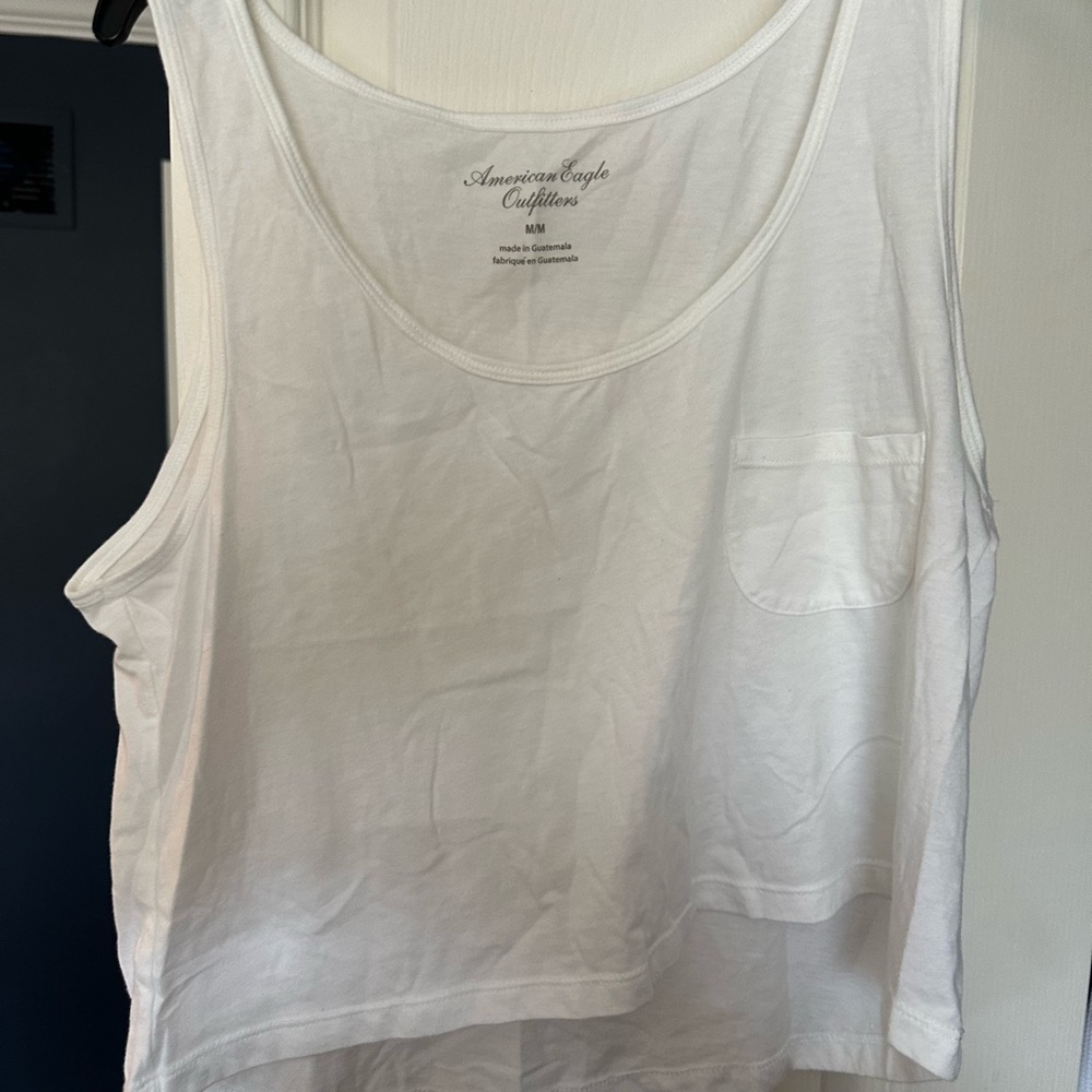 AE white crop top with pocket